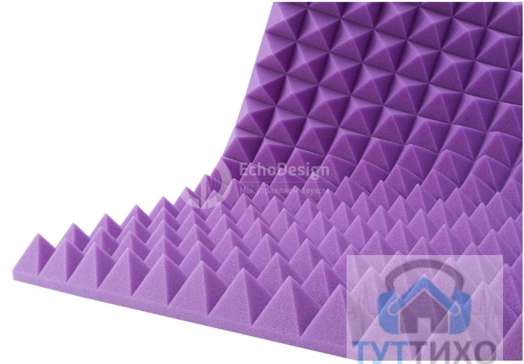 Акустический поролон Echoton Piramida 30 1950*950*50мм, фиолетовый