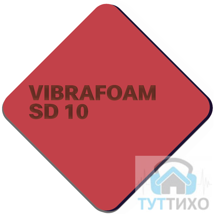 Вибрафом [Vibrafoam] SD 10 красный (2м х 0,5м x 12,5мм) 1м2