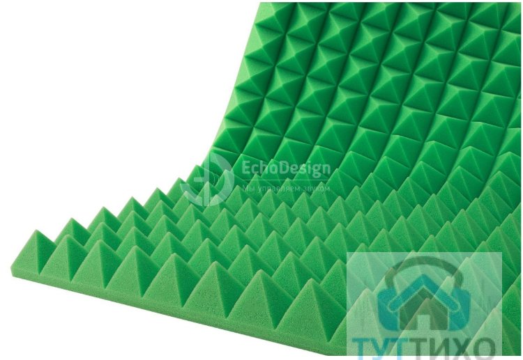 Акустический поролон Echoton Piramida 30 1950*950*50мм, зеленый