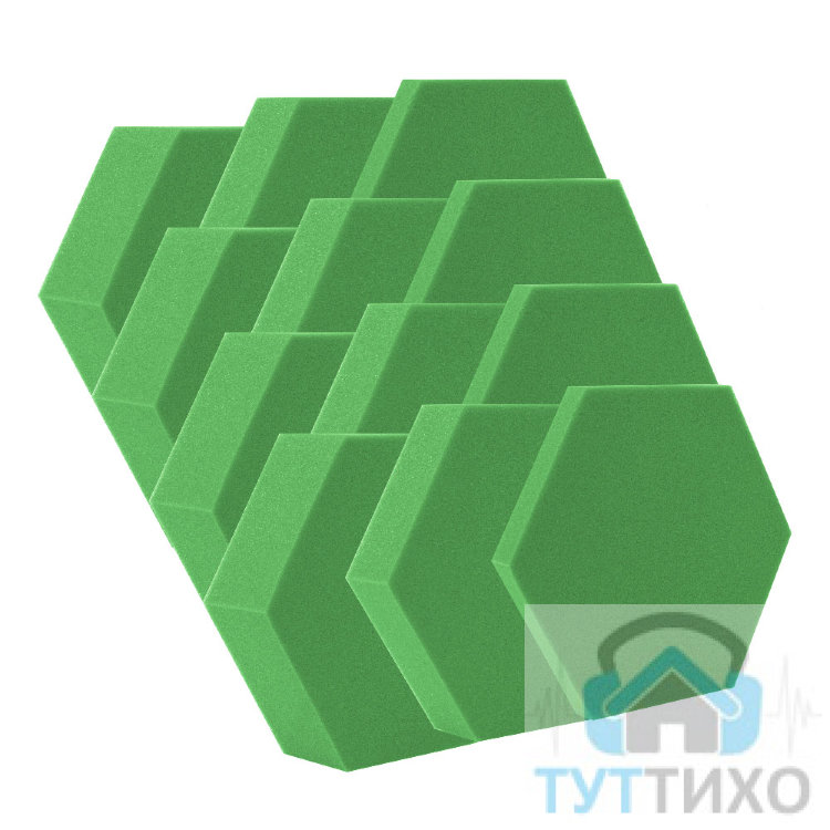 Акустический поролон ECHOTON Hexagon (12шт) зеленый