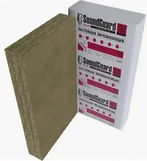 SoundGuard Basalt (1200х600х50мм, 2,88м2) Профессиональная звукопоглощающая плита