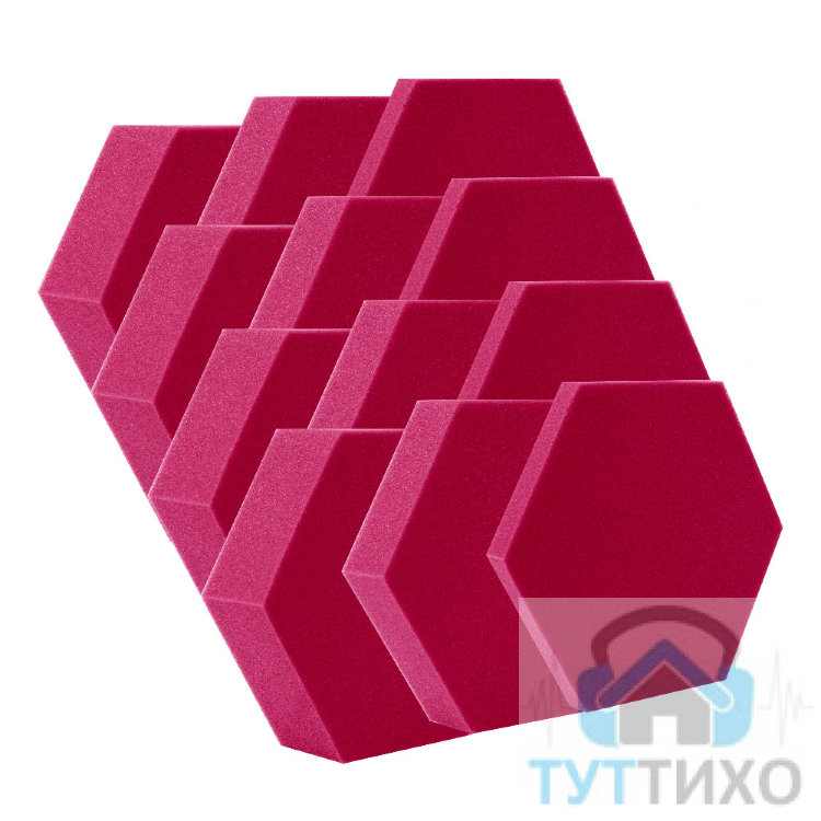 Акустический поролон ECHOTON Hexagon (12шт) красный