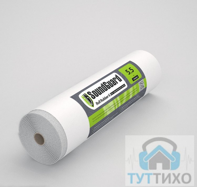 SoundGuard Roll Rubber Звуко-гидроизоляционная подложка (рулон 10000х1000х5,2 мм, 10м2)